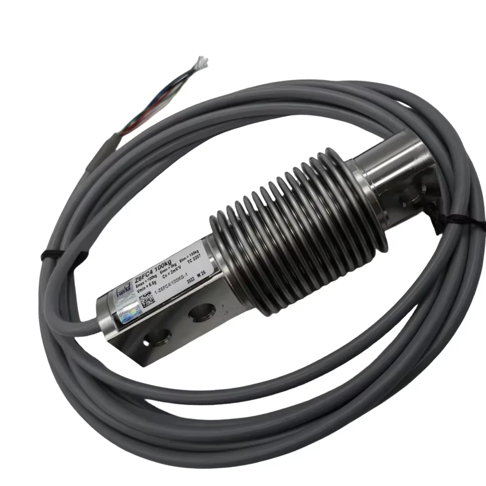 Load Cell Z6FC4-100kg Corrugated Tube Weighing Sensor For Material Tank