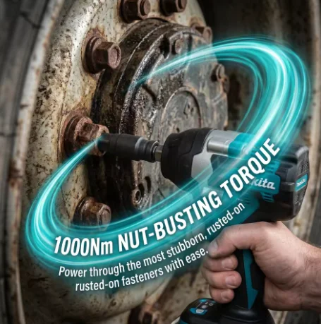 Makita DTW700 18V Brushless Impact Wrench 1/2 Inch 700/1000Nm 4-Mode Power Tool for Auto Repair Heavy Duty Use