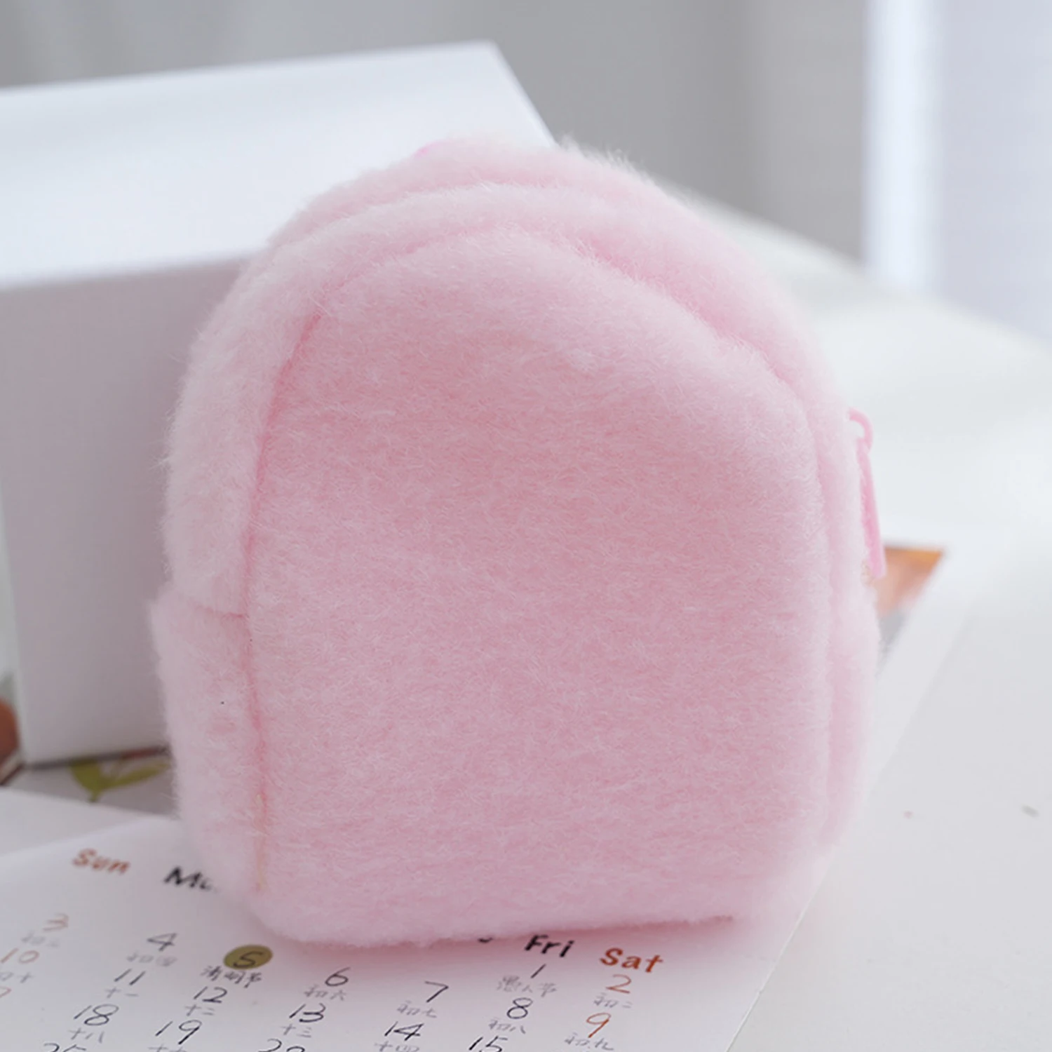 1 PC Cute Candy Color Plush Coin Purse Women Minimalist Square Change Pouch Wallet Headphone Bag Key Holder