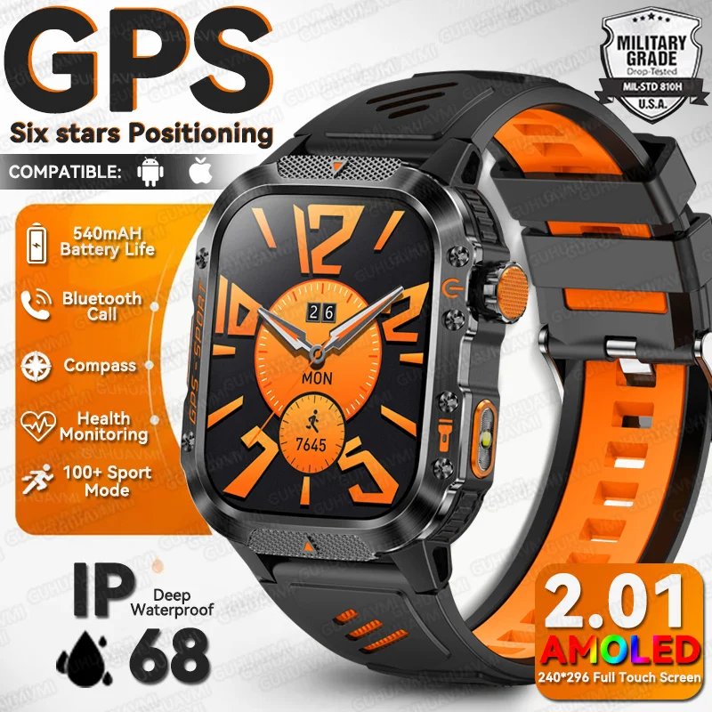 

2025 для HUAWEI GPS спортивные умные часы мужские компас высотомер барометр Bluetooth вызов 3ATM IP69K водонепроницаемые цифровые часы для мужчин