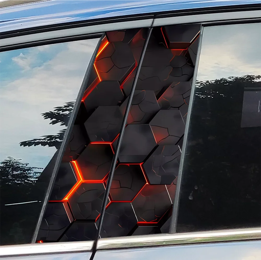 

Honeycomb Car Stickers Auto B-pillar Car Center Column Decoration Cover Scratches Waterproof Sunscreen Vinyl Decals Accessories