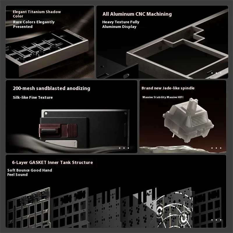 IQUNIX FOX98 FOX99 Mechanical Keyboard Aluminium Alloy Three Mode Wireless Gaming Keyboard RGB Gasket Support VIAL PC Gamer Gift