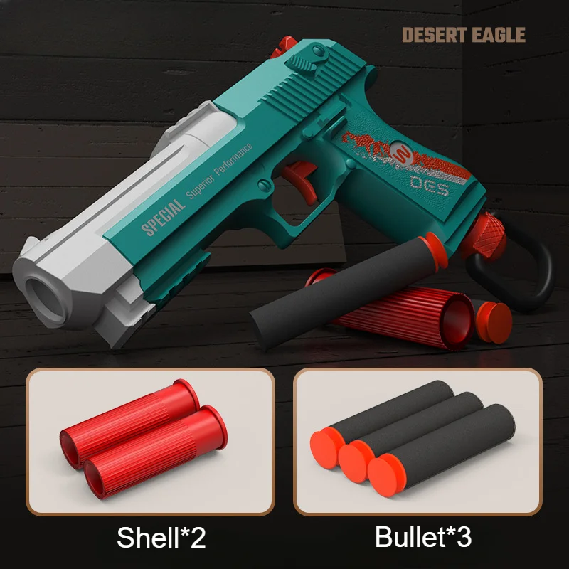 Zachte Kogel Mini Desert Eagle S686 Launcher Shell Gooien Speelgoed Pistool Airsoft Blaster CS Outdoor Wapen Kinderen Pistool voor Kinderen