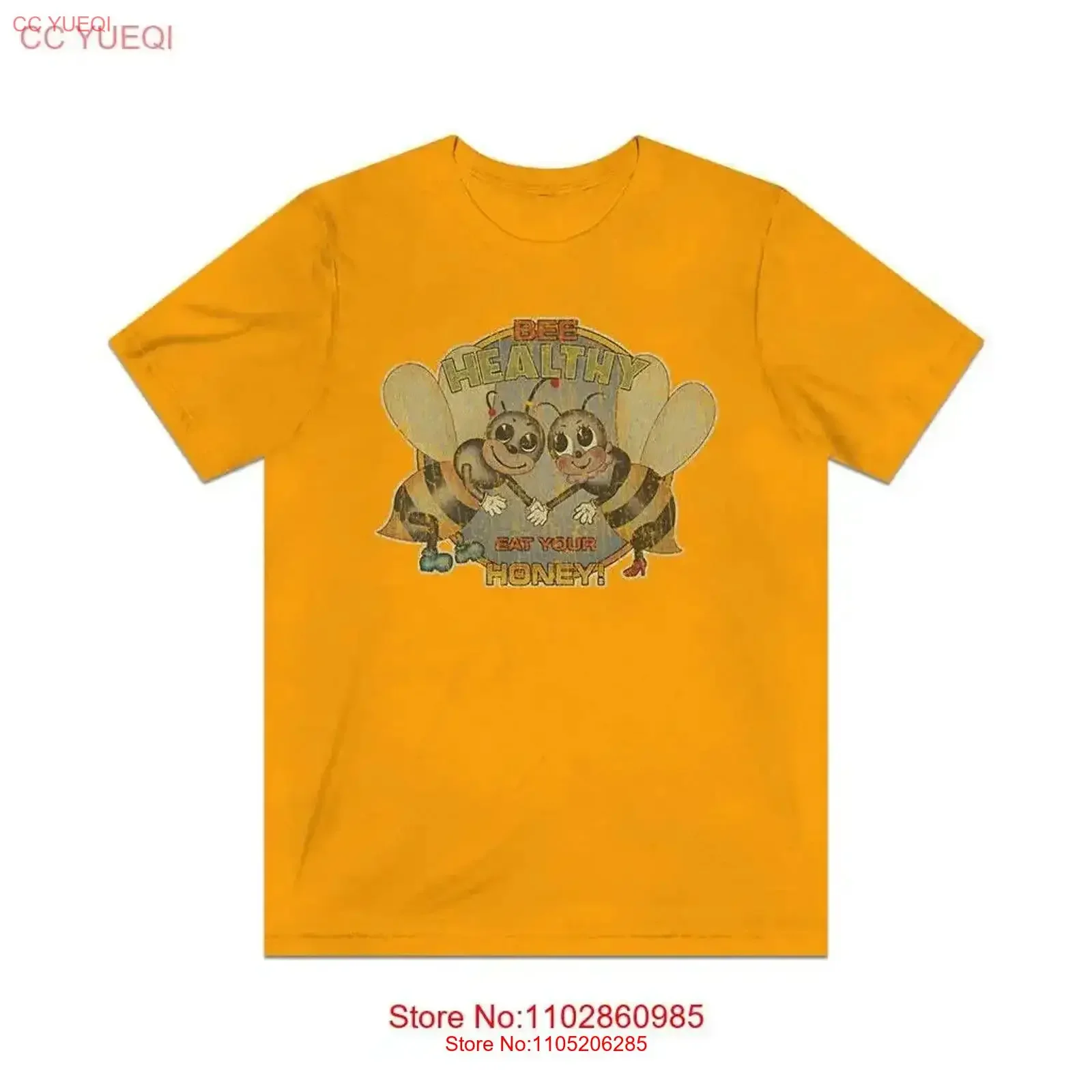 Bee Healthy Eat Your Honey 1974 Vintage Men's T Shirt Washed Soft graphic streetwear Slightly Breathable vintage Washed Stylish