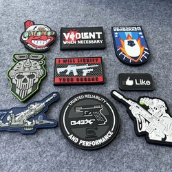 Tactical PVC Morale Badge Helldivers Armband Military GLOCK GUN Army Hook&Loop Patch Violent When Necessary Backpack Stickers