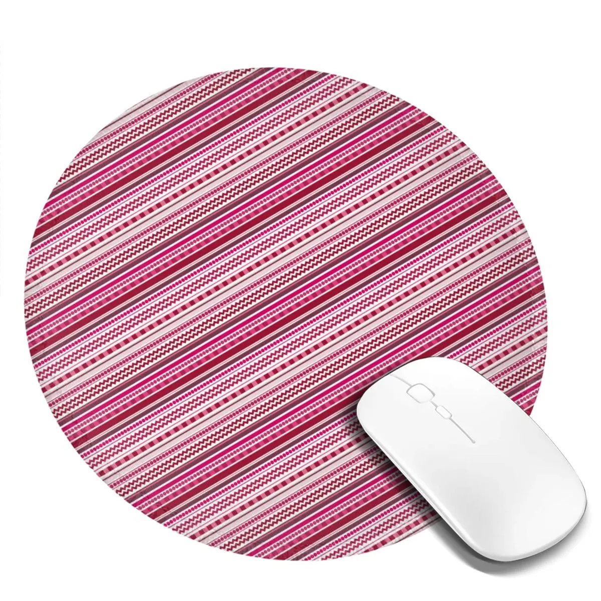 Pink Dots And Stripes Mouse Pad Funky Shades Print Design Rubber Mousepad For Office Home Computer Waterproof Simple Mouse Mats