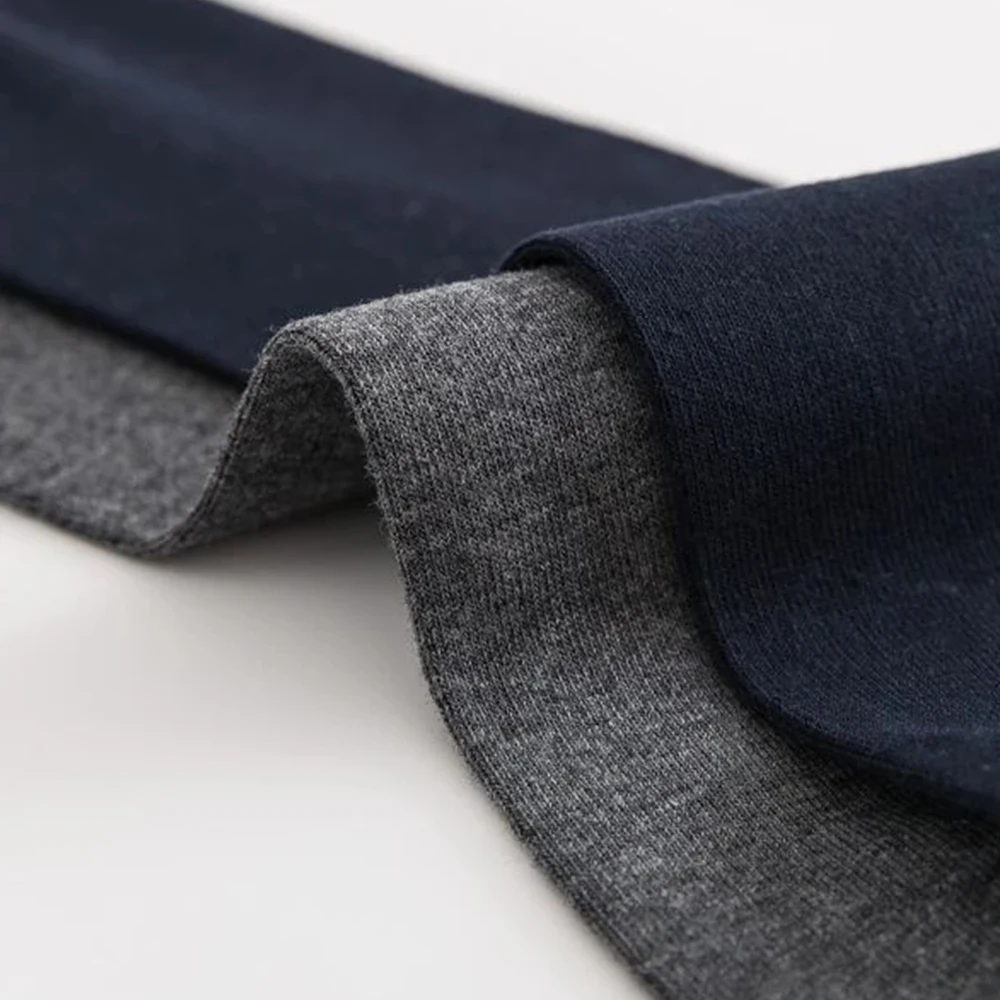 5 Pairs Men Casual Warm Socks Set Trendy Versatile Solid Color Soft Comfortable Sweat Absorbing Deodorizing Business Socks