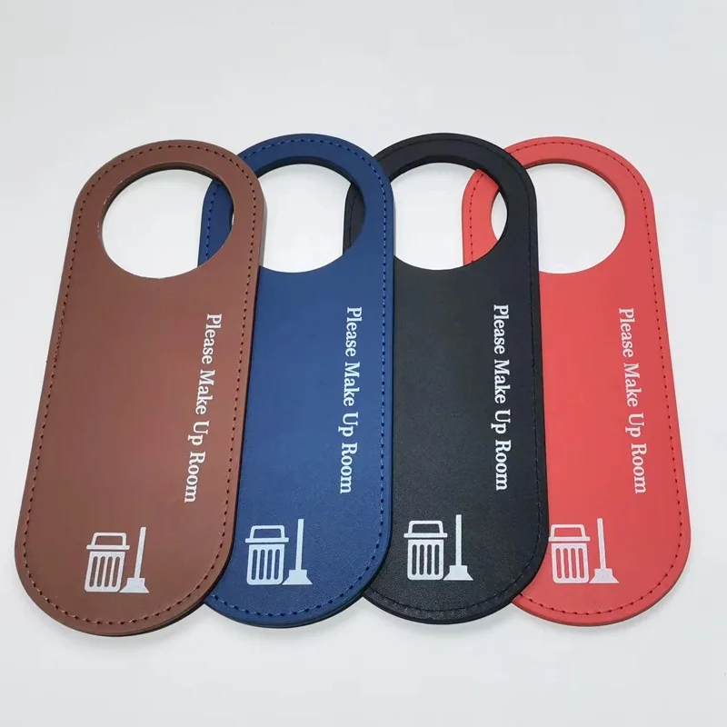 Do Not Disturb Brand Hotel Room Door Listing Please Clean Immediately Free Tip Card Cleaning Leather Faux Leather Double Sided