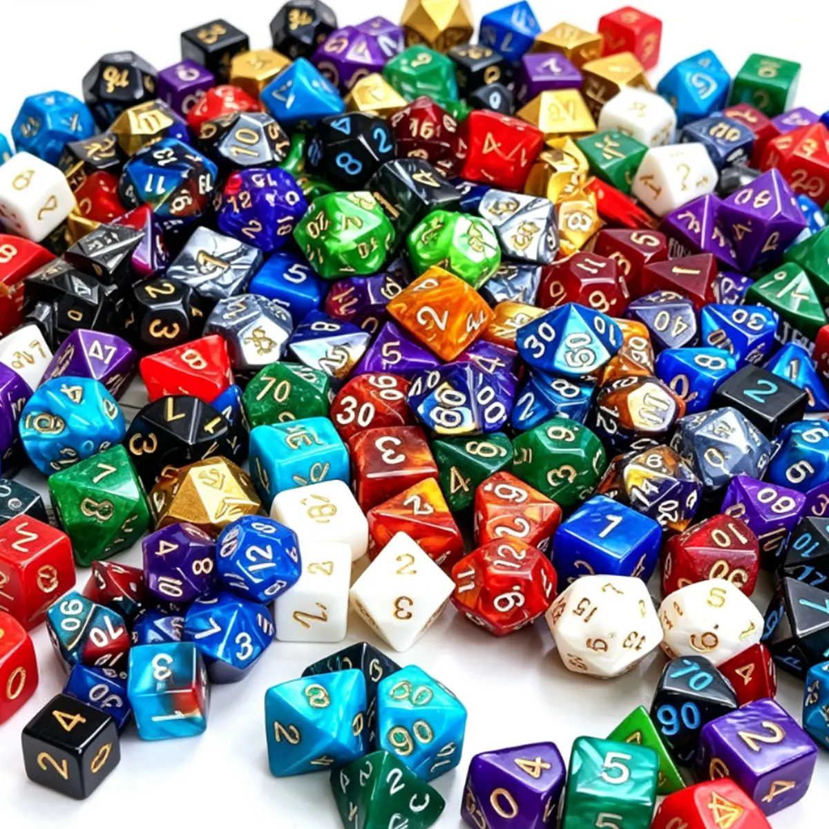 28Pcs Polyhedral DND Dice Set Equipped With Black Drawstring Storage Pouch, Color-Coded Number Design RPG Dice, ZSY