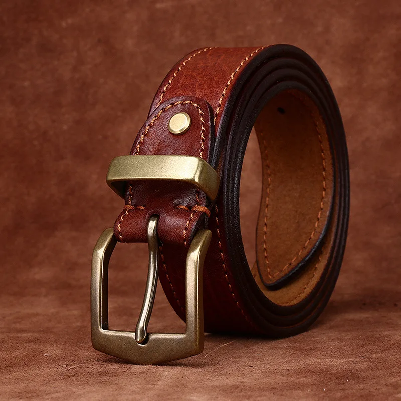 남성용 양각 패턴이 있는 클래식 아프리카 버팔로 가죽 벨트