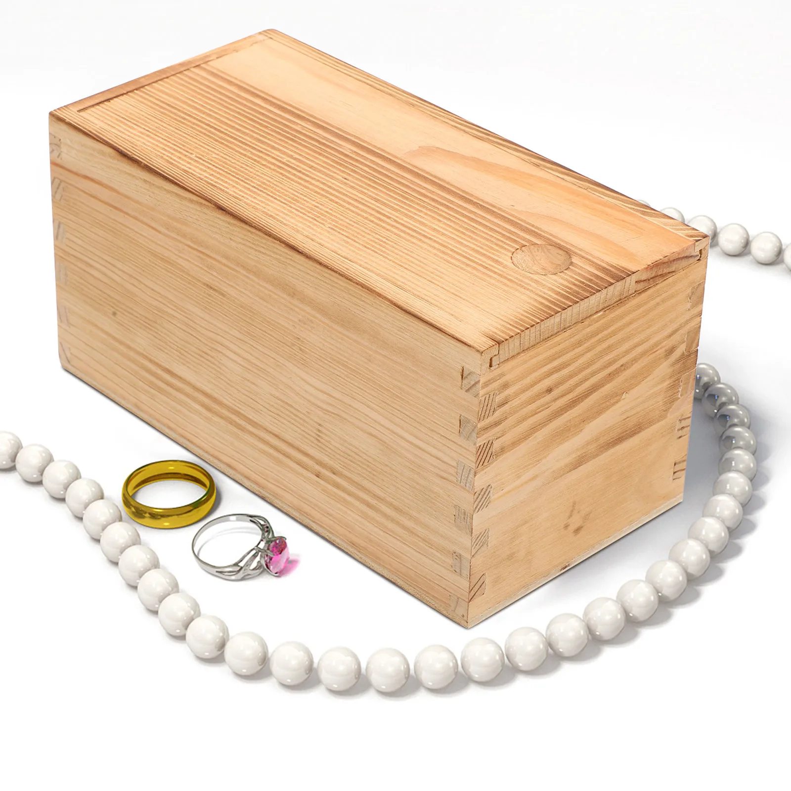 

Wood Jewelry Box Portable Lightweight Wooden Organizer Case Vintage Style Storage for Rings Bracelets Earrings Sundries Jewelry