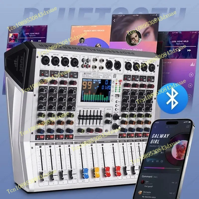 Professional Stage Mixer with Integrated Amplifier - High-Power Bluetooth USB Audio Set Home Performance Reverberation