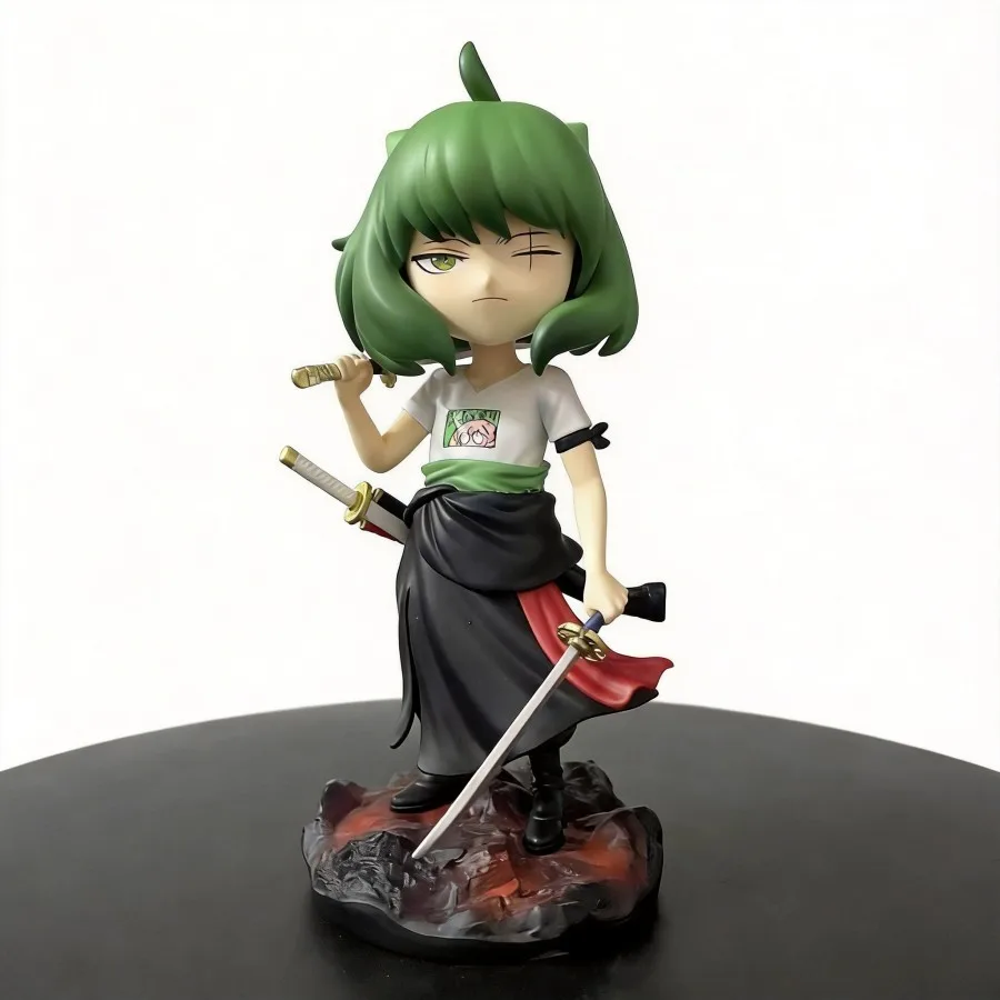

One Piece & Spy x Family Anya (Cosplay Zoro) Figure 18cm Anime Collectible for Desktop Decoration Ideal Gift