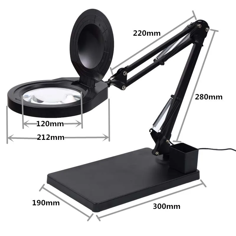 80LED 10X/20X NEW Illuminated Magnifier 5 Levels LED Magnifying Glass for Soldering /Iron Repair/Table Lamp/Skincare Beauty