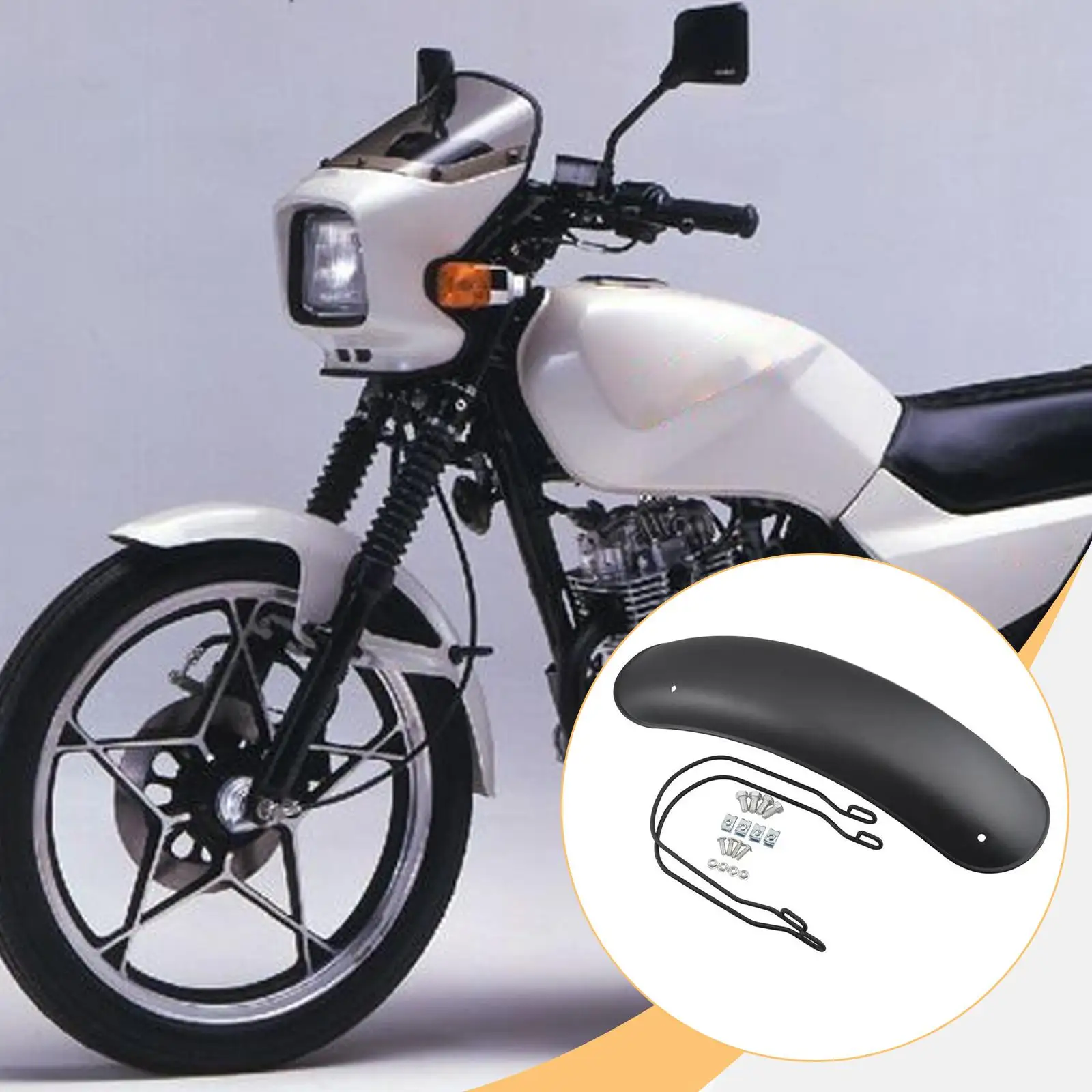 

Motorcycle Mudguard Protector Spare Parts Sturdy Decor Mudflap Simple Installation Black Splash Guard for Gn125 GS125