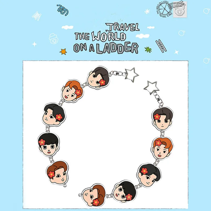 Idol SeHun ChanYeol D.O. KAI SUHO Nuevo Estilo Travel World Variety Show Llavero Largo de Acrílico, Accesorios para Bolsos, Regalos para Fans