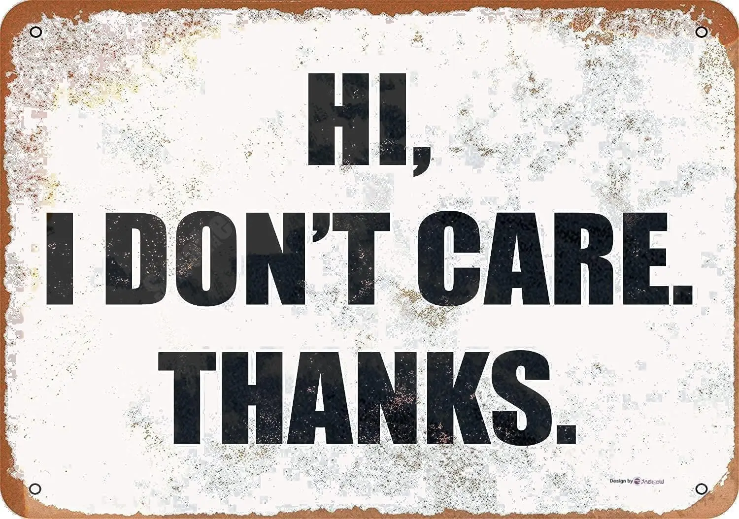 Letreros Metálicos Vintage de Hojalata, Letreros Retro de Carretera con la frase 'Hi I Don't Care Thanks', Letrero Metálico Retro Rústico para Pared de 'Man Cave', Letrero Metálico en Forma de S de 8x12 pulgadas