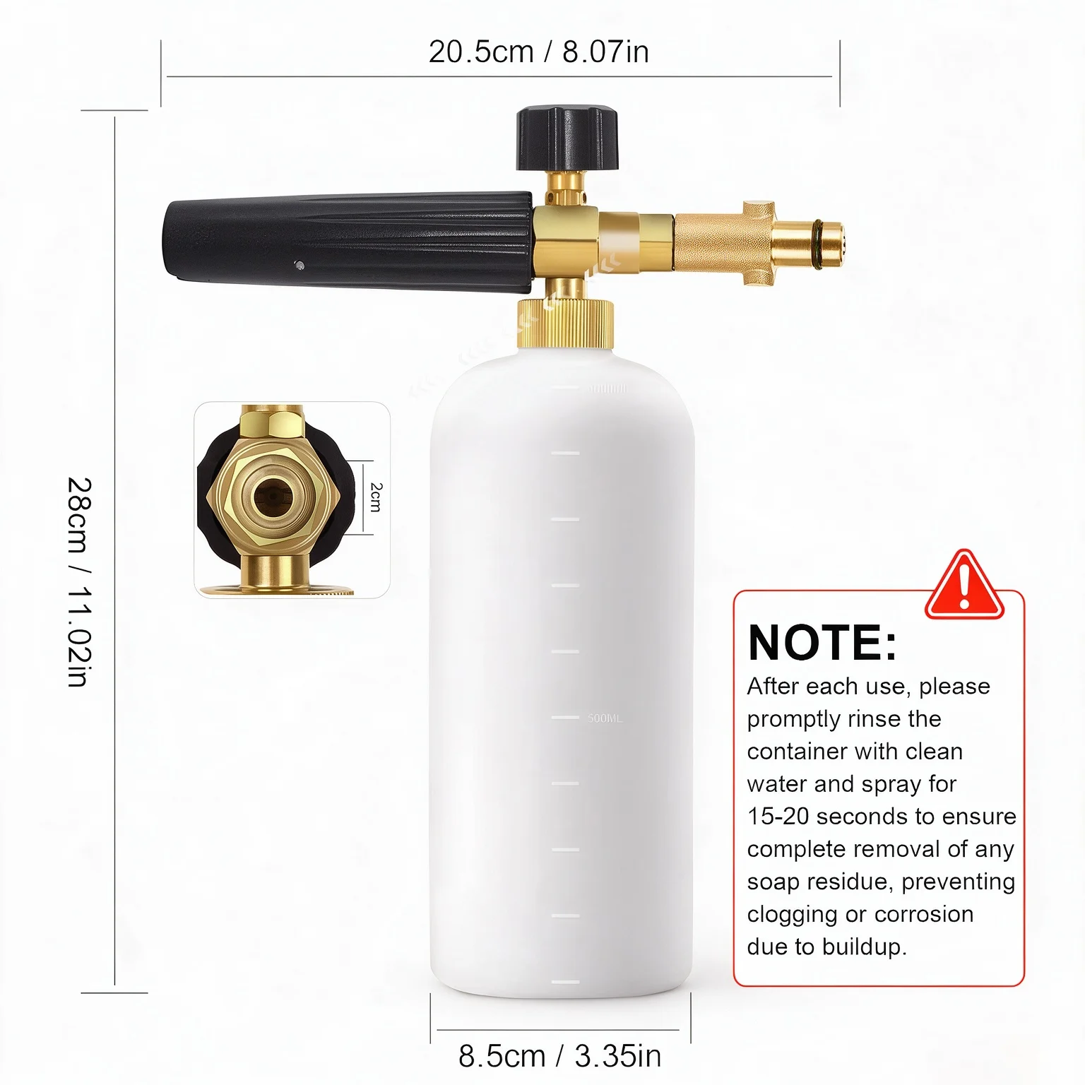 Heavy-Duty 1L Snow Foam Cannon for Nilfisk Core Compact Excellent Premium Washer, Adjustable Soap Nozzle Snow Foam Lance