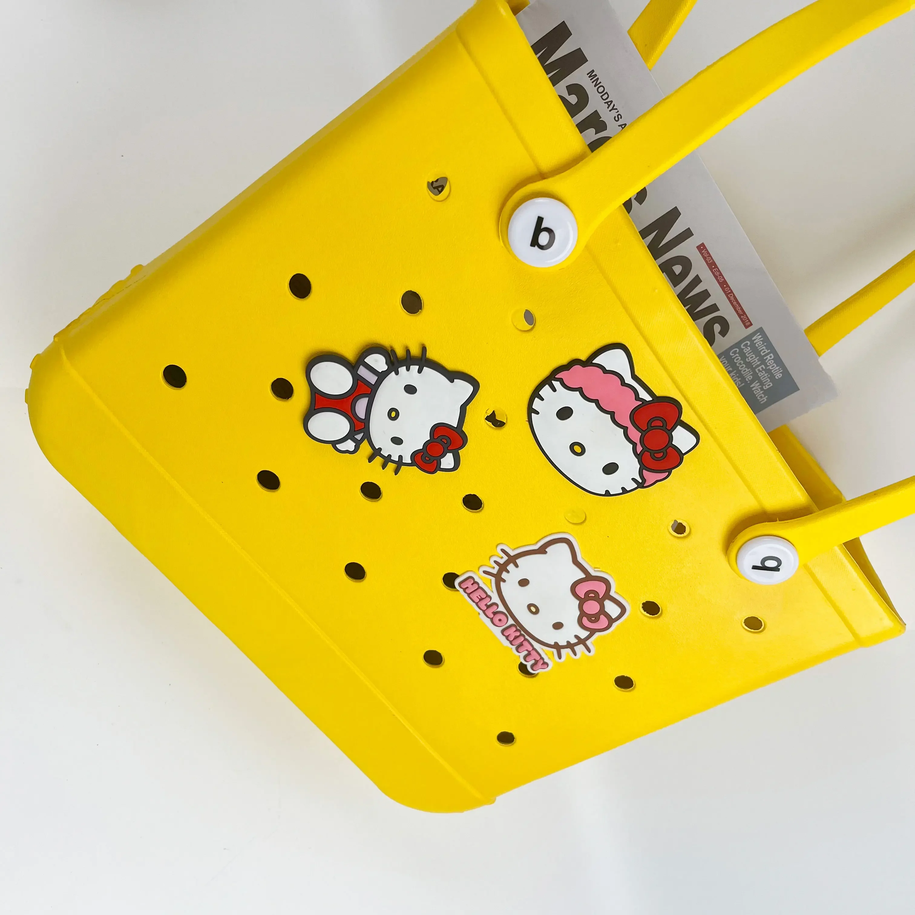 3 stücke hello kitty große Charms Bogg Tasche Zubehör Handtasche dekorative Schnalle Charms