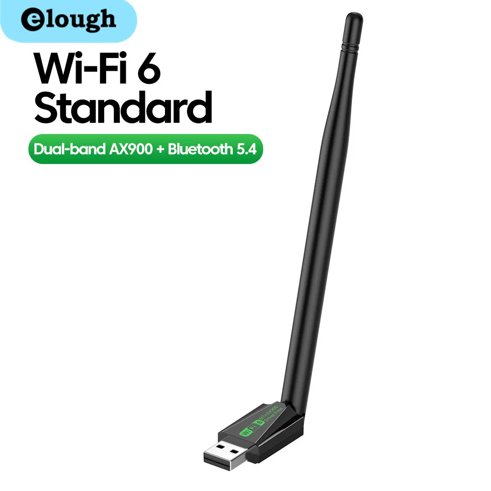 

WIFI 6 USB Adapter AX900 Network Card Dongle 2.4GHz 802.11AX Antenna Signal Reception For Laptop Windows 10 11 Driver Free