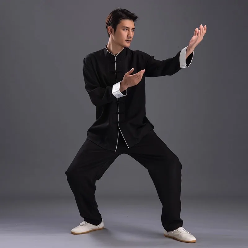 Chenjiagou Tai Chi Uniform, Linen Cotton Blend Kung Fu Suit for Men & Women, Autumn Training Wear