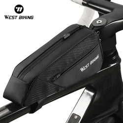 WEST BIKING Bicycle Top Tube Bag 1.2L Portable Bike Front Frame Bag 3D Stereo Cycling Tool Bag MTB Road Bike Accessories