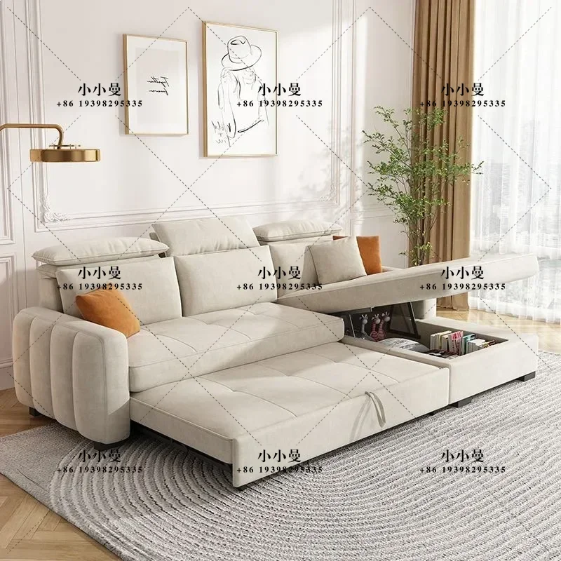 Technology cloth dual-purpose folding living room small apartment multi-functional storage princess sofa