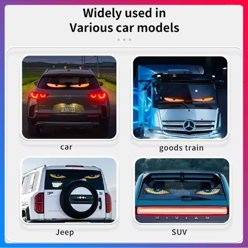LED Logo voiture démon yeux APP veilleuse bricolage Programmable affichage LED Flexible pour voiture camion accessoire LED matrice panneau de pixels