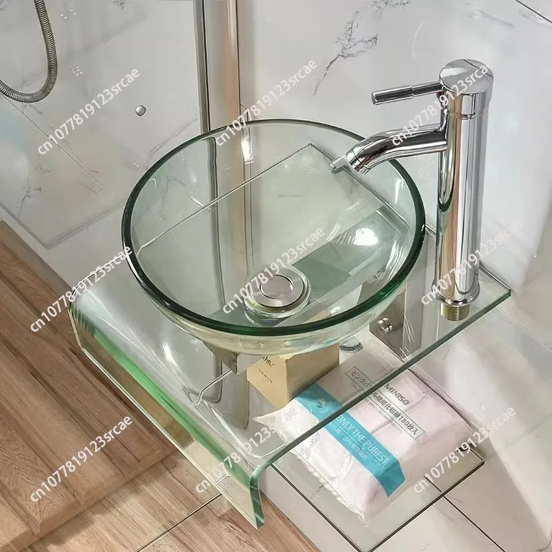 حوض غسيل صغير الحجم، حمام من الزجاج المقسى، مرحاض مغسلة أوروبي تايبي، حوض كونترتوب للشرفة