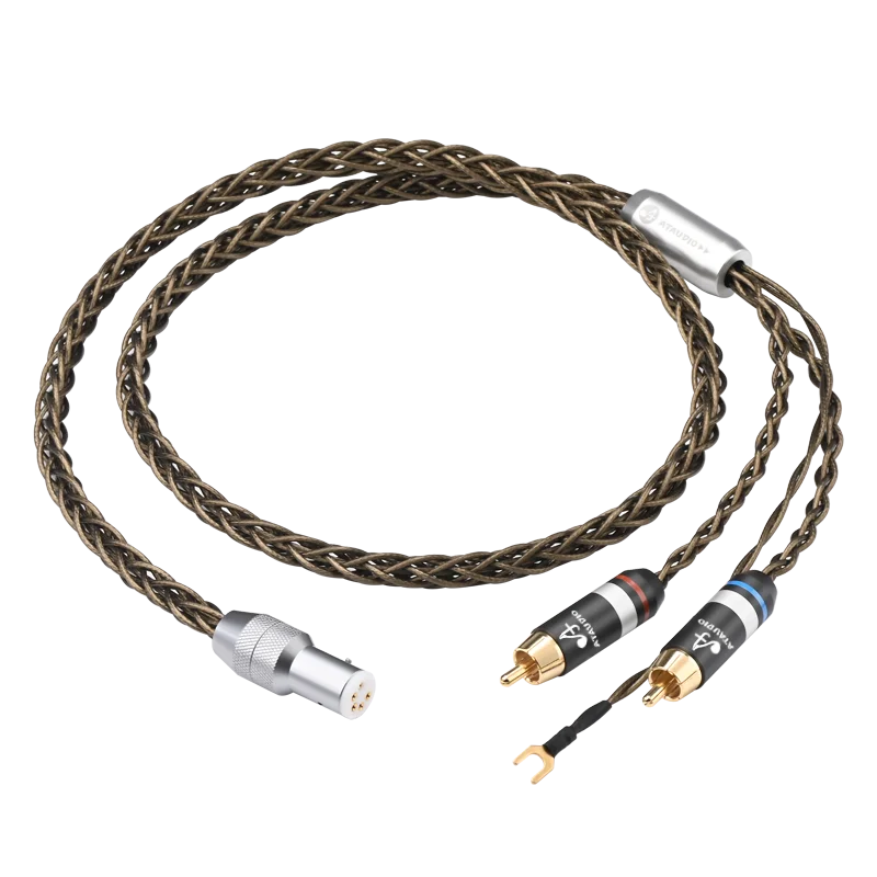 ATAUDIO OCC posrebrzane z ekranowania RCA 5 pin DIN xlr U/Y spade wtyczki Audio Phono ramienia kabel z kabel uziemiający