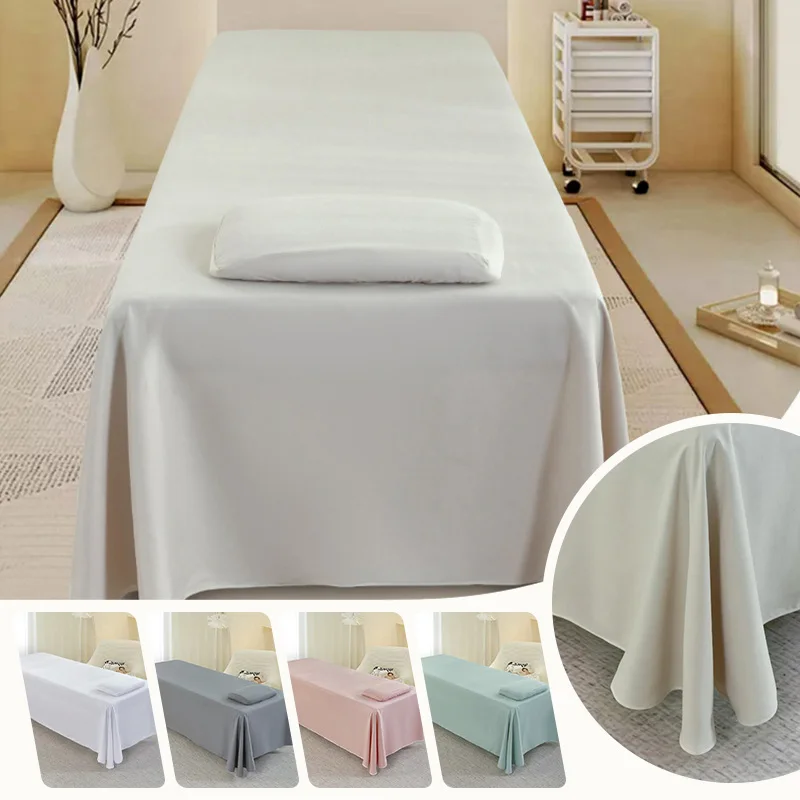 2 Size Bed Skirt for Beauty Salon Massage Table Bed Sheet Skin-Friendly Massage Bed Cover SPA Full Cover Sabnanas with Hole