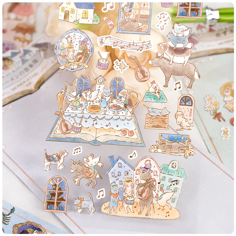 1pc Japanese Fantasy Garden Cake Pattern Stickers Lovely Decorative Decals for Diary Handcraft Ornament