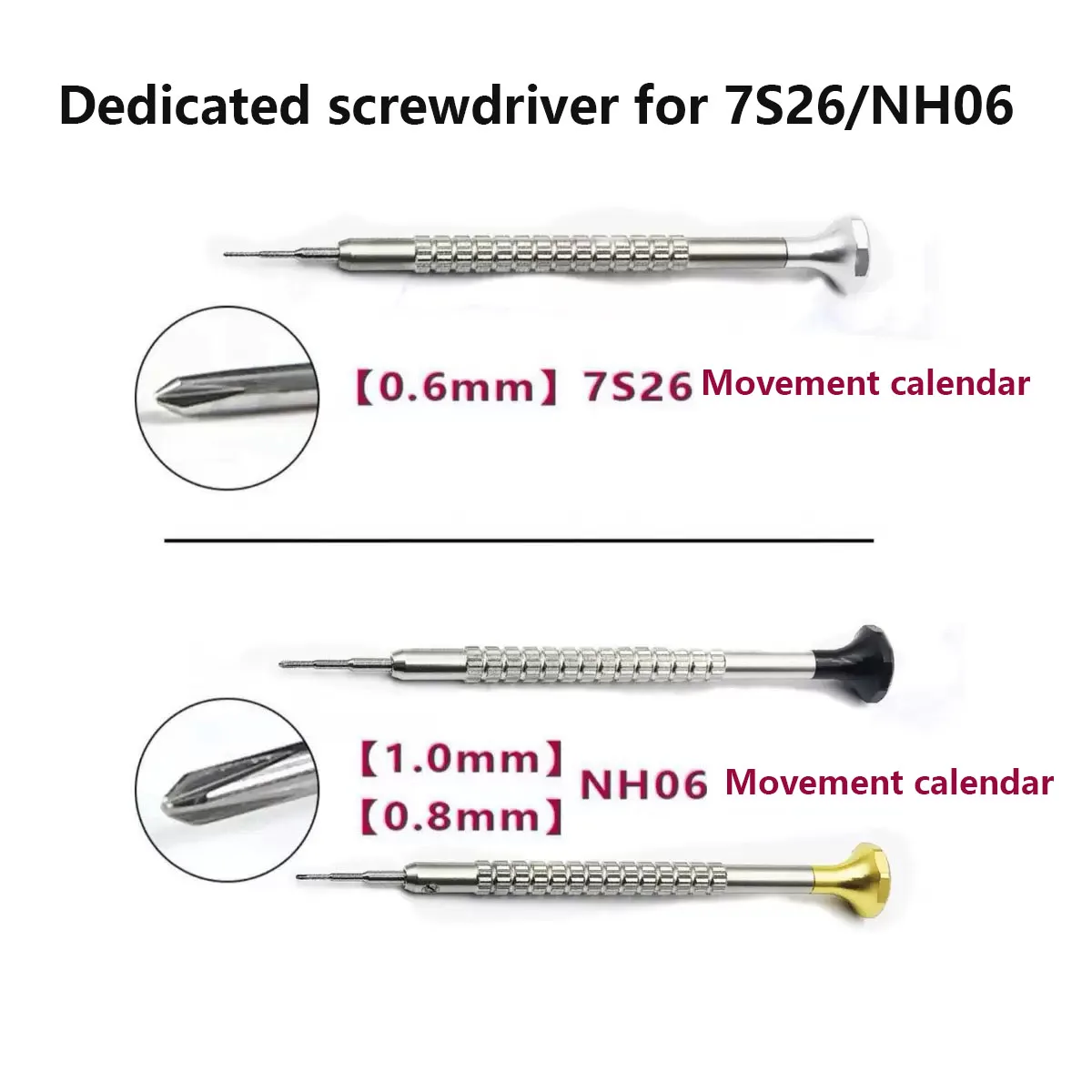 Screwdriver 0.6/0.8/1.0mm Cross Head Blade for Removing 7S26/NH05/NH06 Watch Calendar Dial Screw TUD Balance Regulating W4970