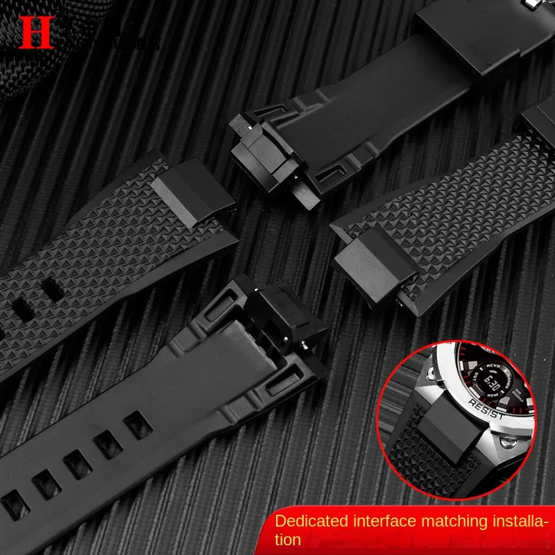Correa de goma para reloj Casio G-SHOCK para hombre, accesorios de Resina de silicona convexa, corazón de acero, GST-B400/AD convexo, GST-B400BD