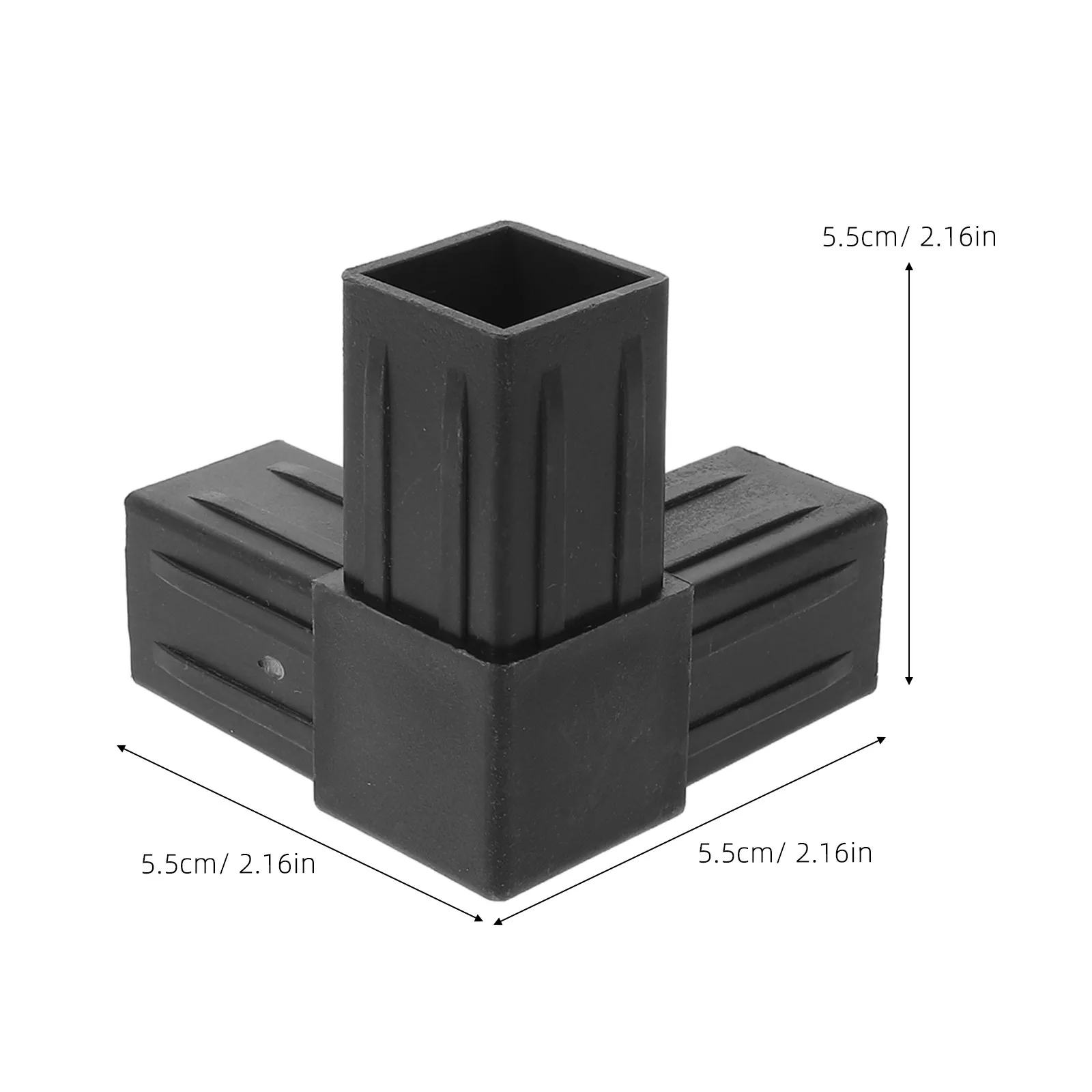 8Pcs Square Tube Plastic 3-Way Connector Heavy Duty Tee Fitting Air Conditioner Rack Bracket Frame Assembly Joint
