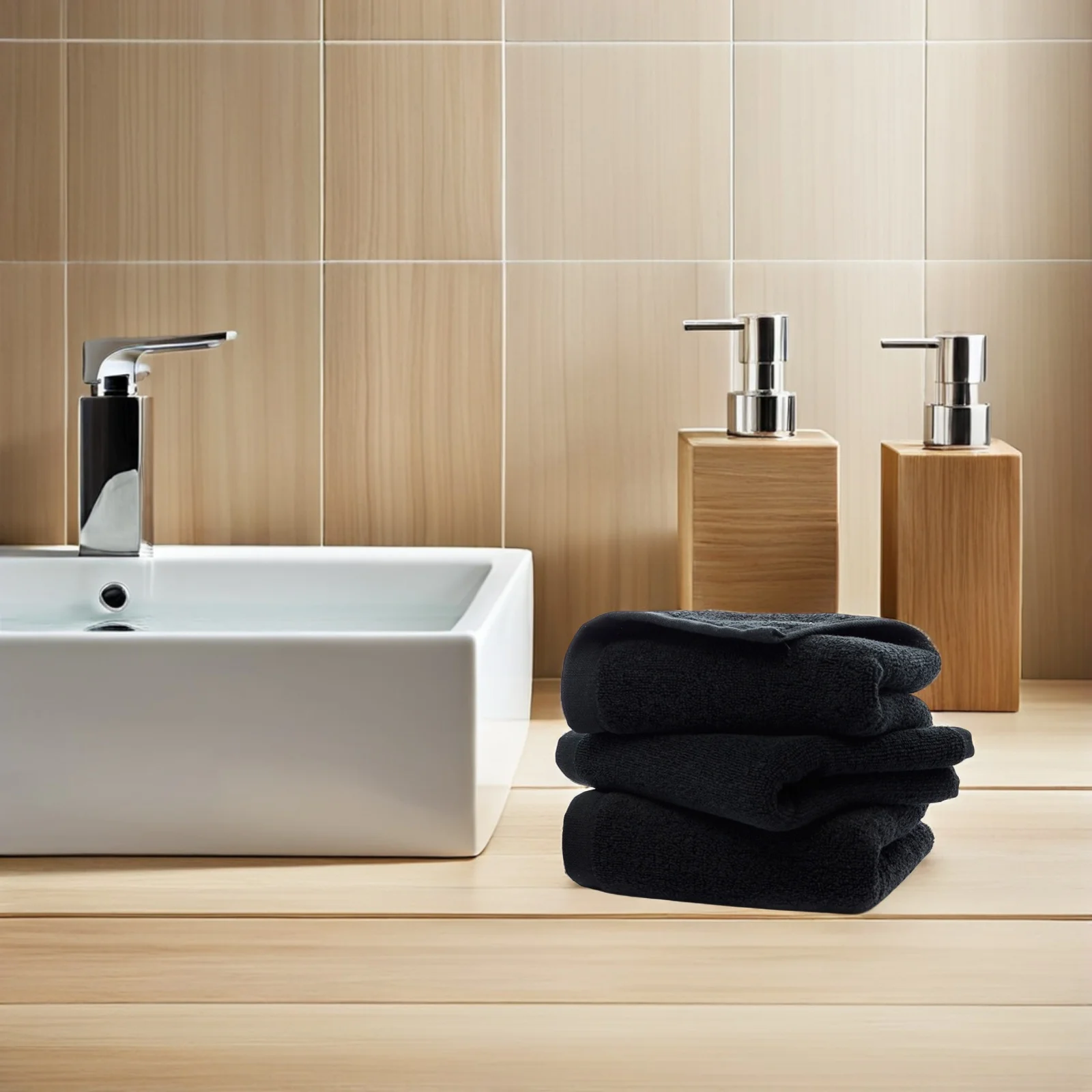 

Black Cotton Hand Towel Extra Large Luxury Pure Cotton Soft Hotel Spa Face Bath Towel Fast Drying Water Absorption