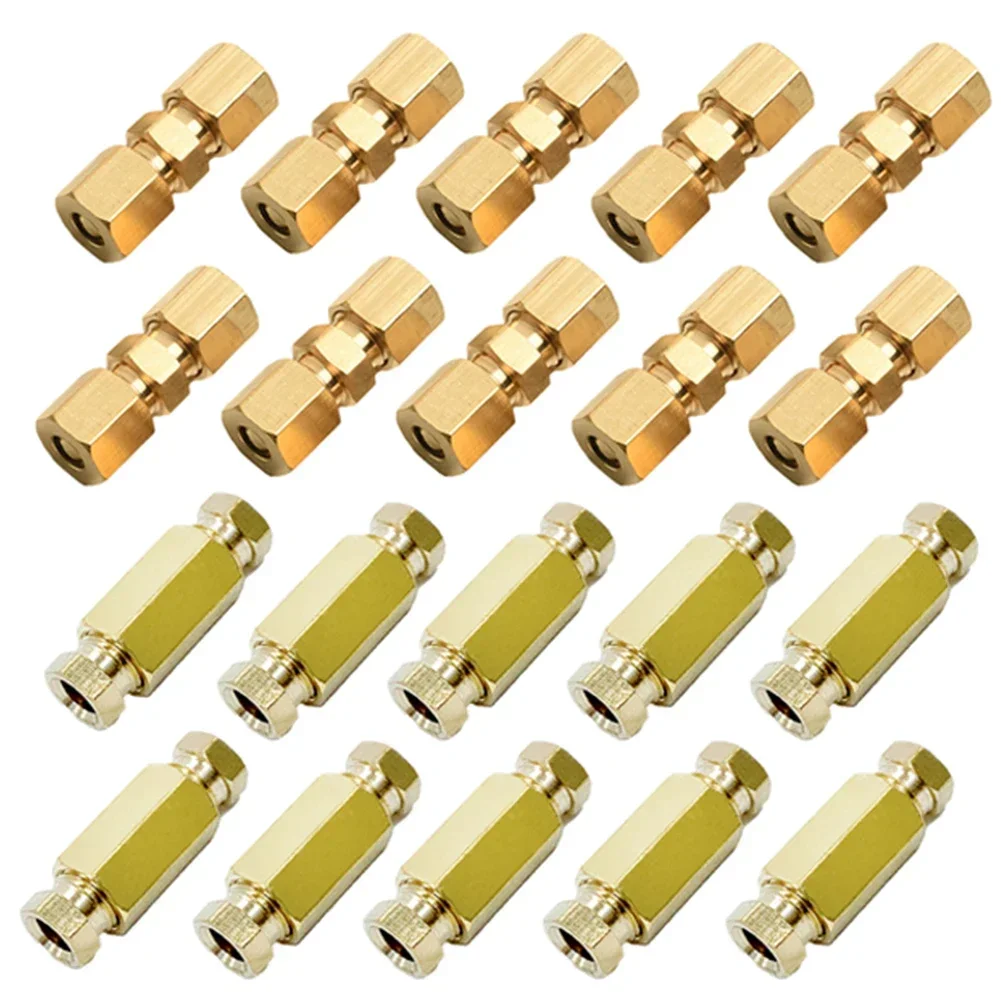 Brake Pipe Connector Set with Brass Material Perfectly Fits 3/16 Lines Includes 10 Unions and Nuts for Easy Assembly