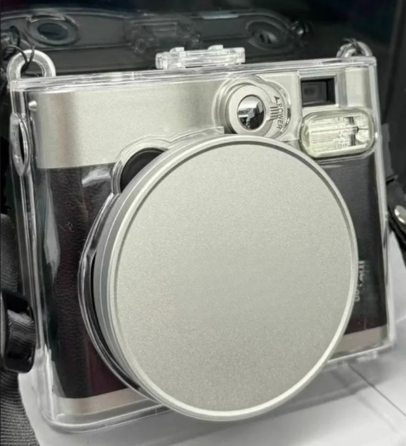 Camera Metal Lens Cap Cover Black Silver Camera Protective Hood Shade for Fujifilm Instax Mini90 Mini99 EVO Lens Accessories view 5