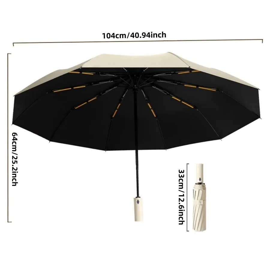 Full-Automatic Umbrella, Stormproof Design, Wind-Resistant Features, Foldable Structure, 24 Rib Support, Enhanced Stability