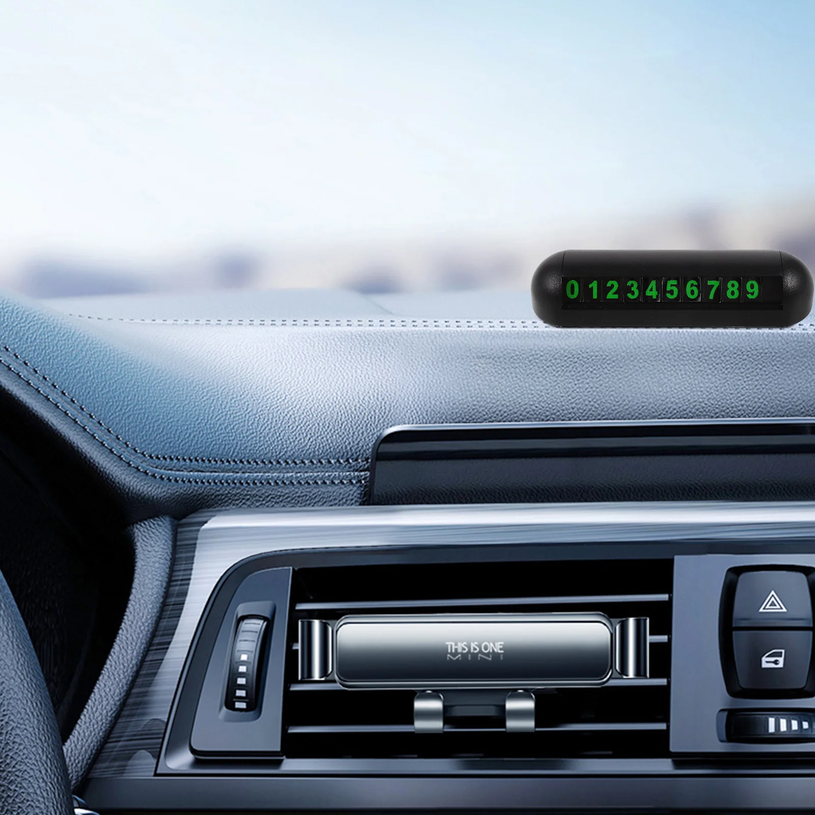 Temporary Parking Durable ABS Luminous Parking Telephone Number Card Dashboard Display Moving Phone Sign