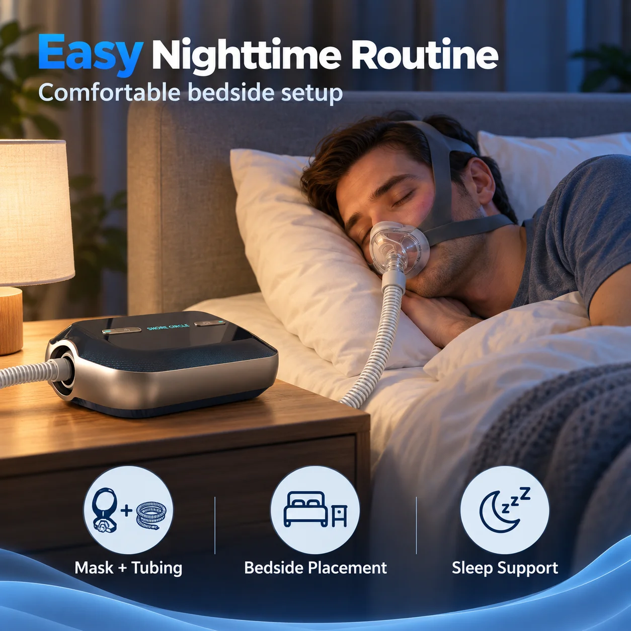 Resoxy Auto CPAP Machine Portable For Travel Sleep Apnea CPAP Machine Anti Snoring OSA Respirator with CPAP Mask Mini Ventilator