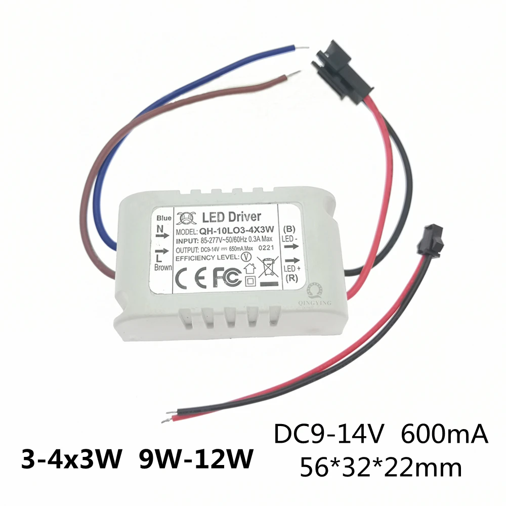 High PF Constant Current LED Driver 600mA 3W 10W 20W 30W 40W 50W 60W 1-2x3w 6-10x3w 10-18x3w 18-30x3W Lamp Lighting Transformers