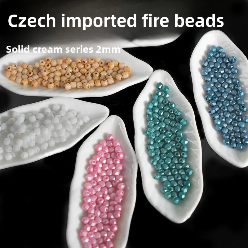 

PRECIOSA FirePolis 2mm Matte Fire Polished Solid Color Czech Crystal Beads Bulk for DIY Jewelry Making