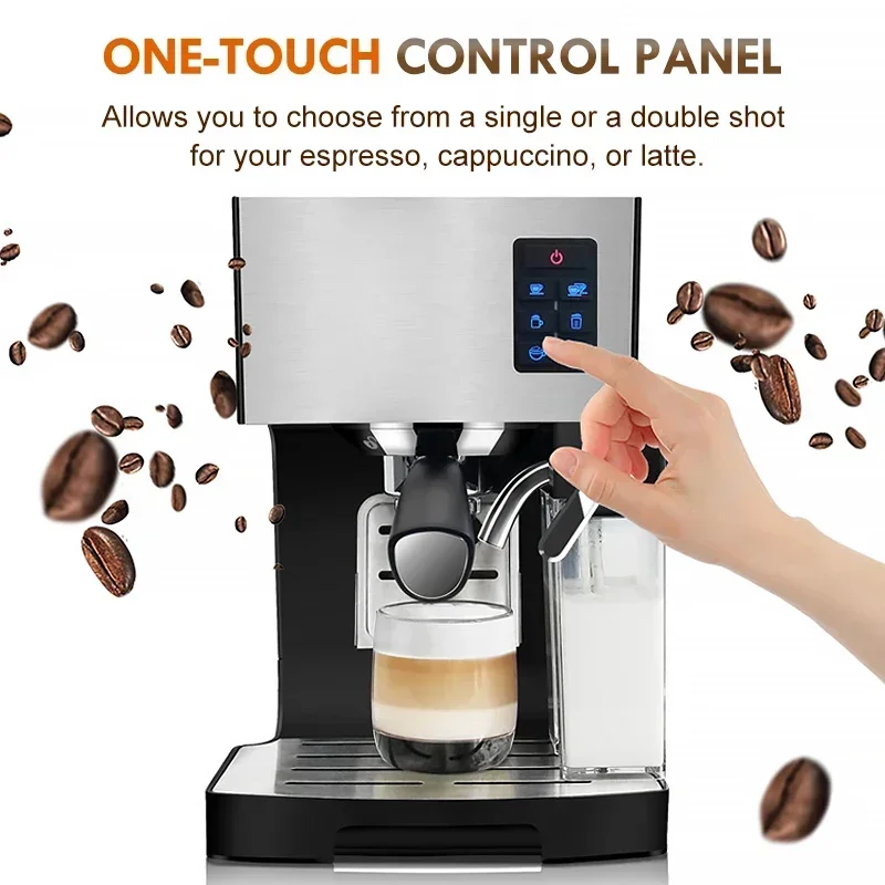 

Hot Sales Cross-border Spot Automatic Coffee Machine Household Small Italian Milk Frother All-in-one 19bar Coffee Machine Wholes