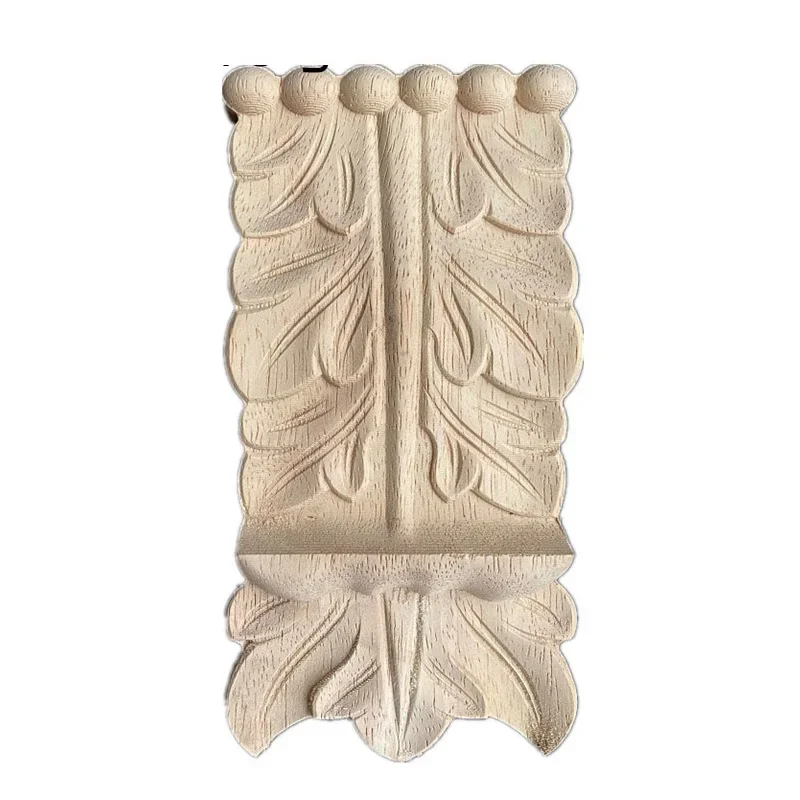 16cm Wood Carved Applique Unpainted Door God Stage Stigma Pillar Decoration Accessories Creative Home Figurines Miniatures