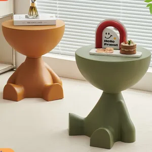 Luz de luxo dos desenhos animados sofá borda mesa criativa cabeça plana mesa café pequena casa plástico móveis mesa lateral 6 principais vendas mesa cafe luxo - №1