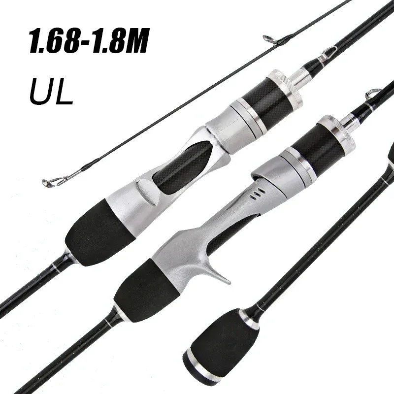 

Small Bait Finesse System UL Spinning Casting Fishing Rod Carbon Fiber Ultralight 2 Pieces 1.68-1.8m 1-8g For Trout Fishing Rod