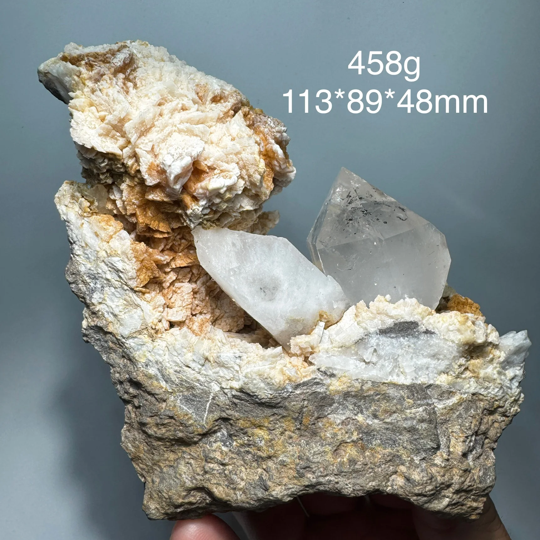 458g Natural GuiZhou Herkimer Diamond Mineral Raw Clear Quartz Crystal Reiki Healing Stone Home Decor