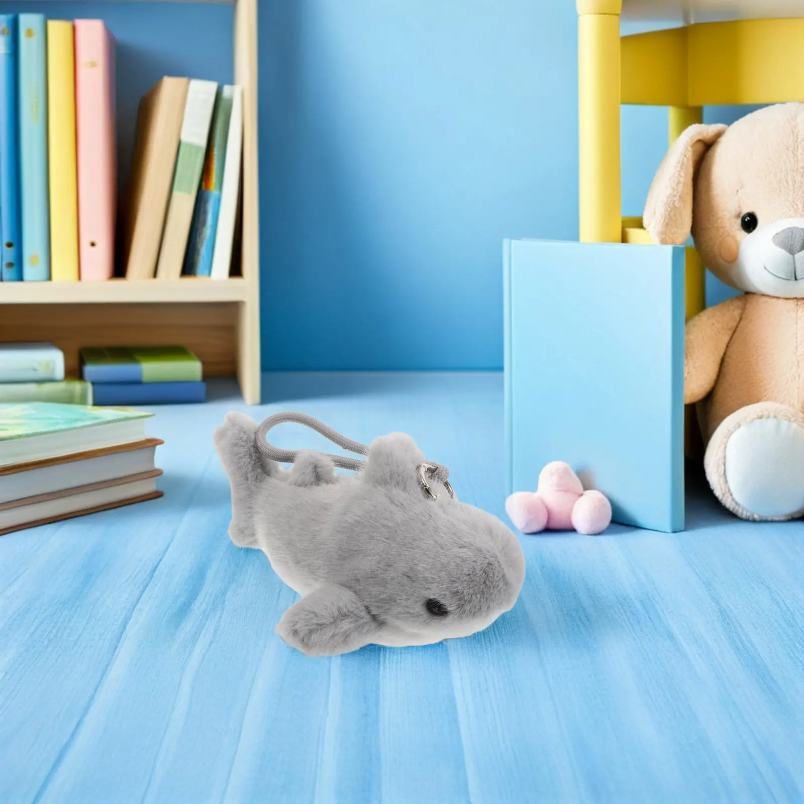 1 szt. Brelok w kształcie wieloryba, miękka pluszowa zawieszka do toreb, plecaków, torebek, dekoracja do zawieszenia, kawaii, morski, czarny