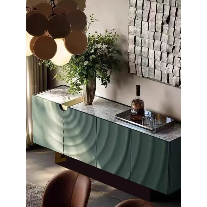 Light luxury Italian high-end dining side cabinet solid wood cabinet